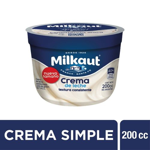 Crema de Leche Milkaut 200 Ml.