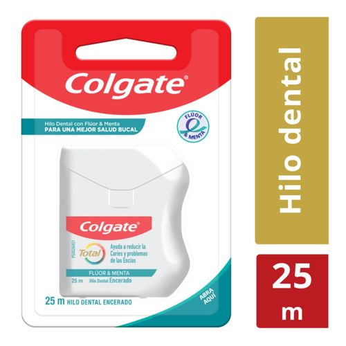 Hilo Dental Colgate Total 12 Fluor Y Menta 25 Ml.