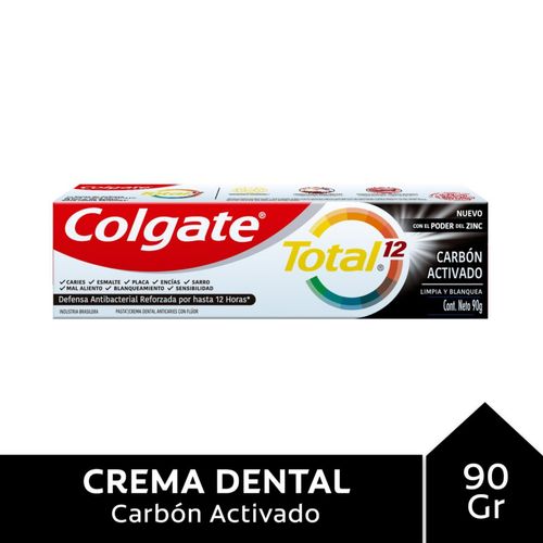 Pasta Dental Colgate Total 12 Carbón Activado 90 Gr.