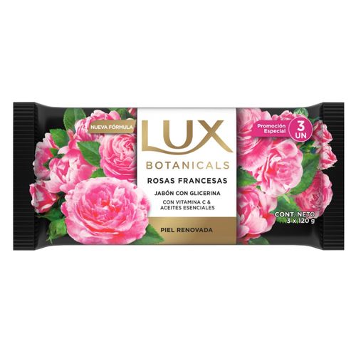 Jabón Rosas Francesas Lux Botanicals 3 x 120 Gr.