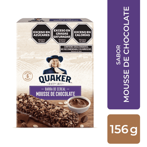 Barras De Cereal De Mousse De Chocolate Quaker 6 Ud.