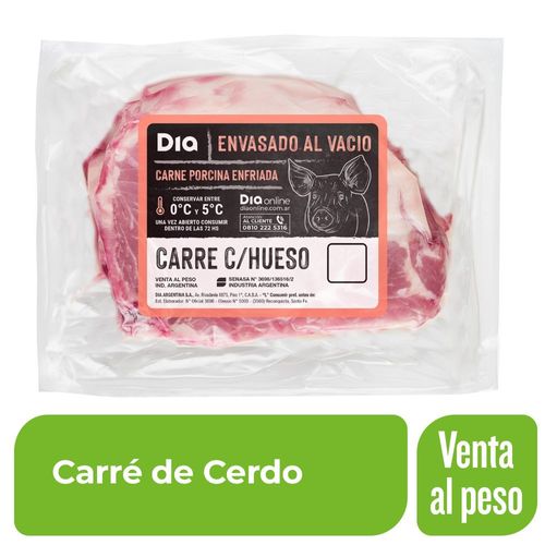 Carré de Cerdo con Hueso Envasado al Vacío Kg.