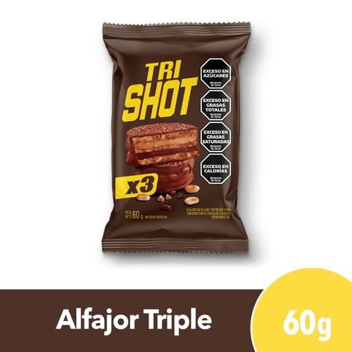 Alfajor Con Maní Shot Triple 60 Gr.