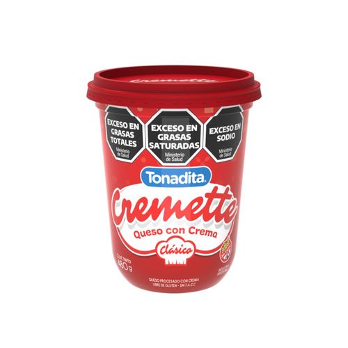 Queso Untable Cremette Clasico Tonadita 480 Gr.