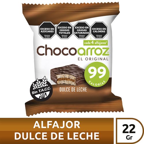 Alfajor de Arroz Chocoarroz con Dulce de Leche 22 Gr.