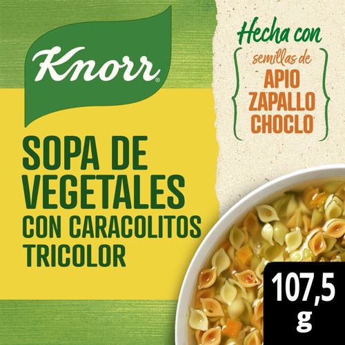 Sopa de Vegetales Knorr con Caracolitos Tricolor 107,5 Gr.