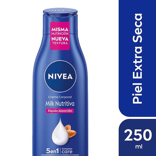 Crema Corporal NIVEA Milk Nutritiva 5 en 1 Para Piel Extra Seca 250 Ml