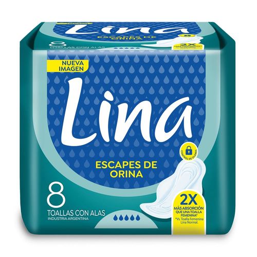 Toalla Lina Para Escapes De Orina x 8 Ud.