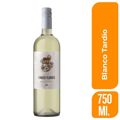 Vino Blanco 5 Flores Tardío 750 Ml.