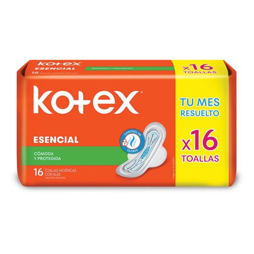 Toallita Femenina Kotex Esencial 16 Un.