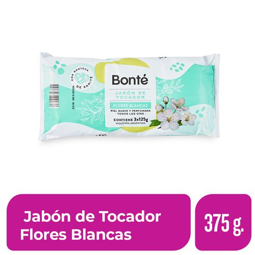 Jabón de Tocador Flores Blancas Bonte 375 Gr.