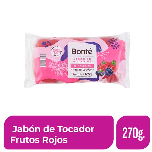 Jabón de Tocador Frutos Rojos Bonte 270 Gr.