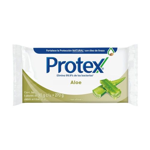 Jabón de Tocador Con Aloe 90 Gr Protex 3 Ud.