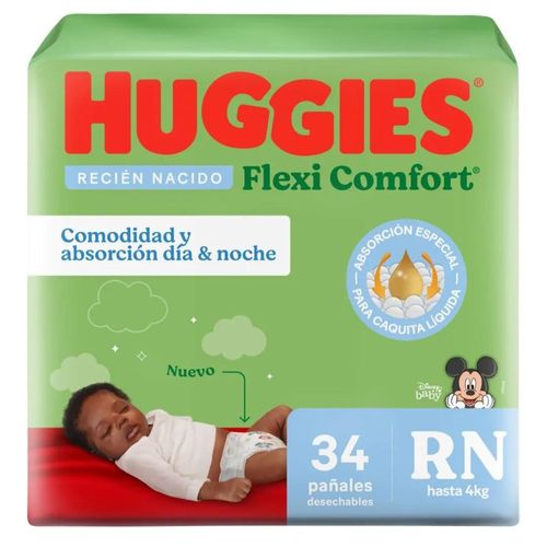 Pañal Huggies Flexi Comfort Rn Edicion Limitada x 34 Ud.