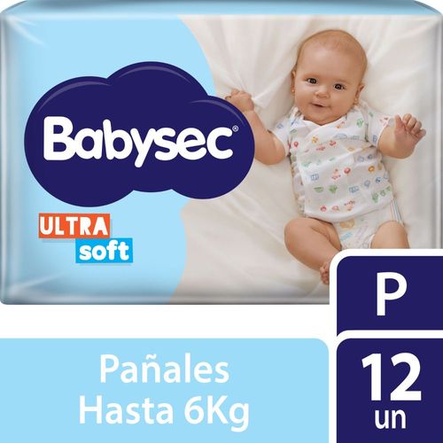 Pañales Babysec Ultrasoft P 12 Ud.