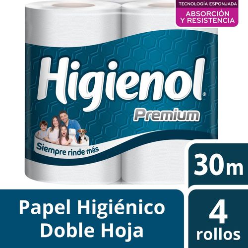 Papel Higiénico Higienol Balance Doble Hoja 30 M 4 Ud.