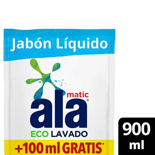 Jabón líquido Ala Matic Pack Ahorro 900 Ml.