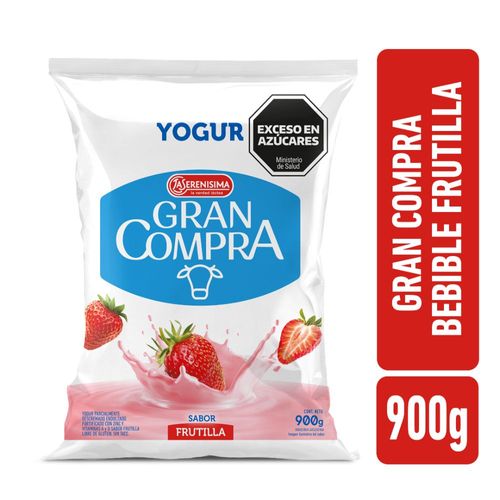 Yogur Bebible Frutilla Gran Compra 900 Gr.