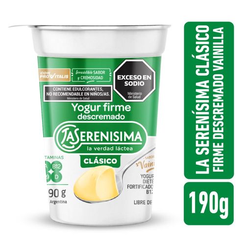 Yog Firme Vainilla Descremada La Serenisima 190 Gr.