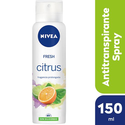 Desodorante Antitranspirante Femenino Nivea Fresh Citrus Sin Siliconas X 150 Ml.