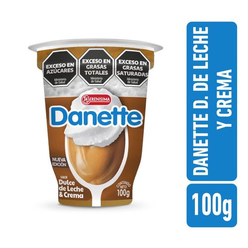 Postre Dulce De Leche Con Crema Danette 100 Gr.