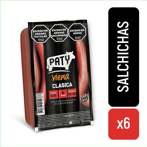 Salchichas Clasicas X6 Ud Paty Viena 230 Gr.