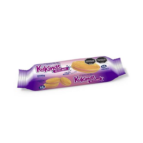 Galletitas Rellenas Sabor Frutilla Kukinas 65 Gr.