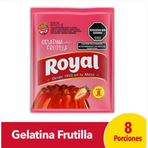 Polvo Para Preparar Gelatina Sabor Frutilla Royal 25 Gr