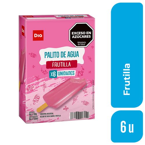 Helado de Agua en Palito Dia Sabor Frutilla x 6 Ud.