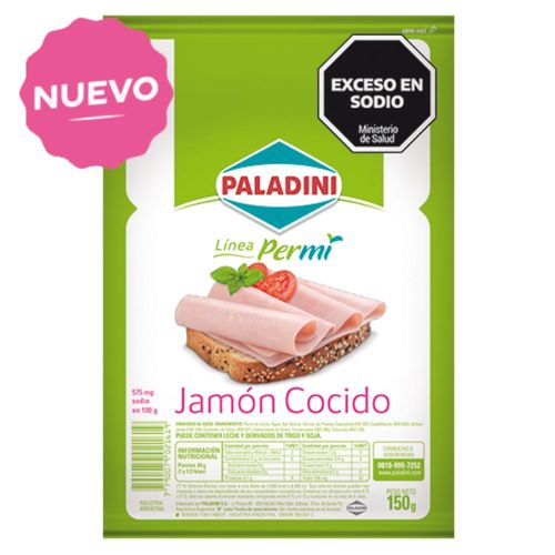 Jamón Cocido Paladini Feteado bajo sodio 150 Gr.