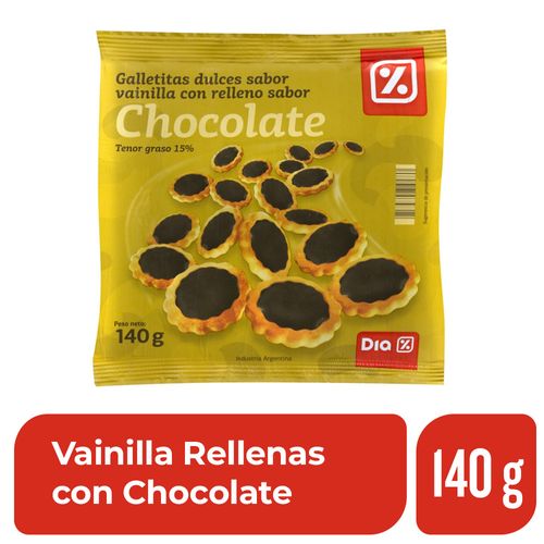 Galletitas DIA Vainilla rellenas con Chocolate 140 Gr.