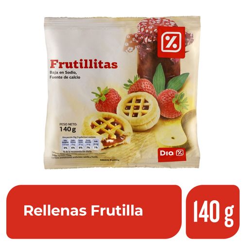 Galletitas Rellenas DIA Frutilla 140 Gr.