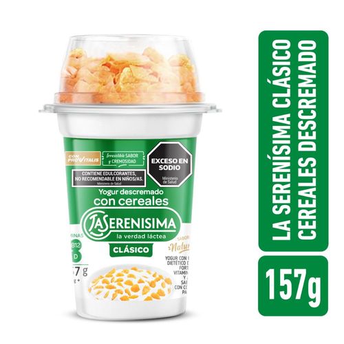 Yogur Batido Descremado Con Cereales La Serenísima Clásico 157 Gr.