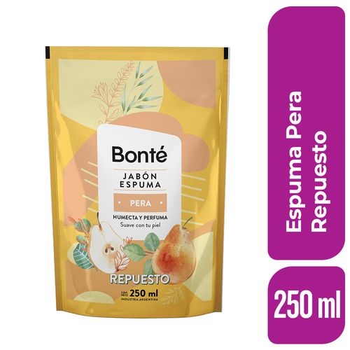 Jabon Espuma Pera Repuesto Bonte 250 Ml.