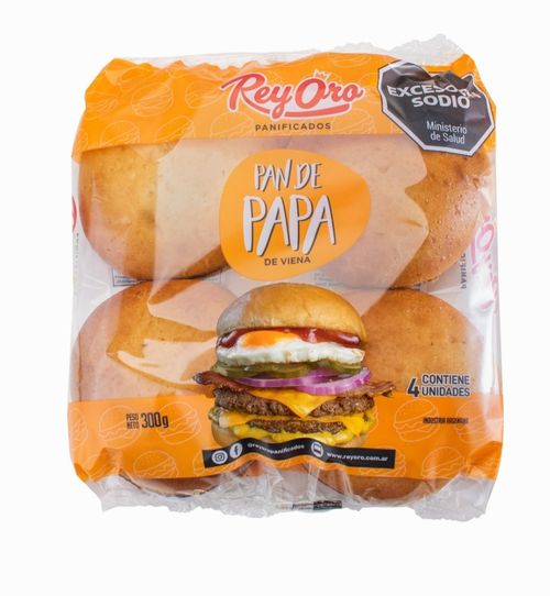 Pan De Viena Rey Oro Con Papa 300 Gr. 4 Ud.