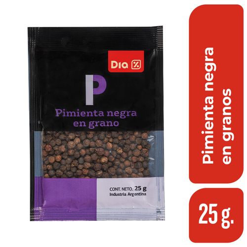 Pimienta Negra En Granos Dia 25 Gr.