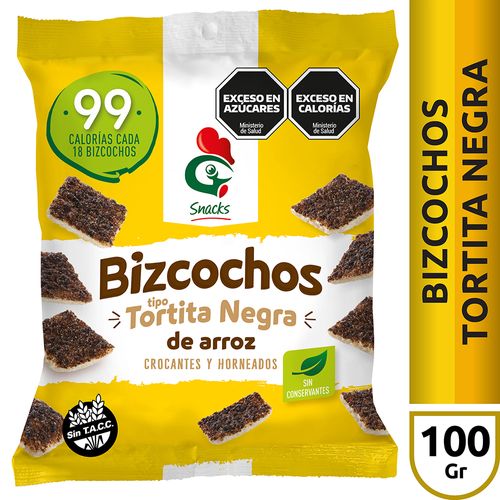 Bizcocho De Arroz Torta Negra Gallo 100 Gr.