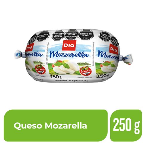 Queso Muzzarella Sin Lactosa Dia 250 Gr.