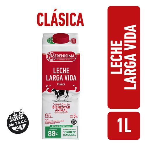 Leche Larga Vida Clásica 3% La Serenisima 1 Lt.