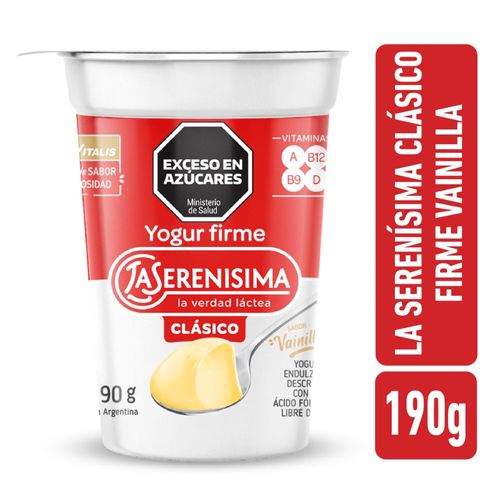 Yogur Firme Vainilla La Serenísima Clásico 190 Gr.