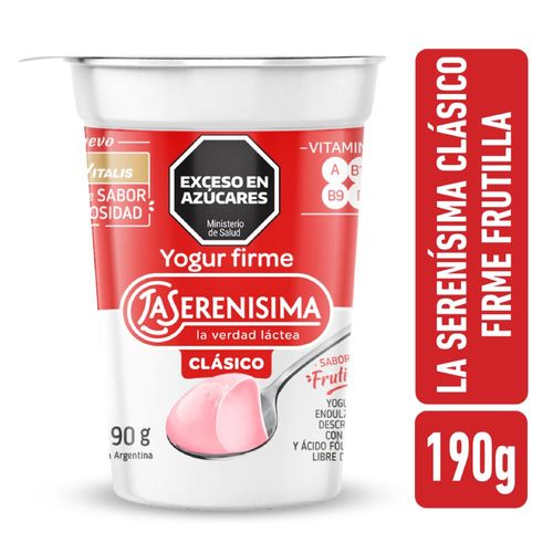 Yogur Firme Frutilla La Serenísima Clásico 190 Gr.