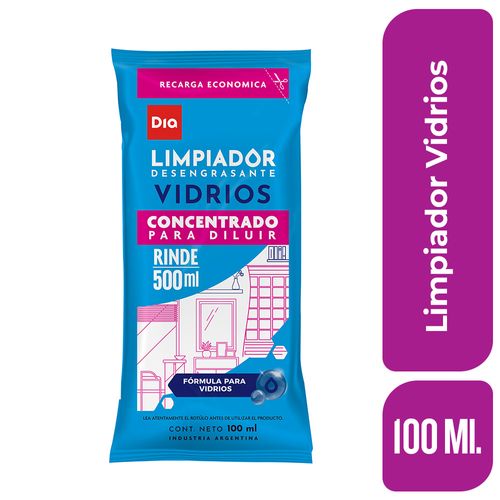 Limpiador Vidrios Concentrado para Diluir Dia 100 Ml.