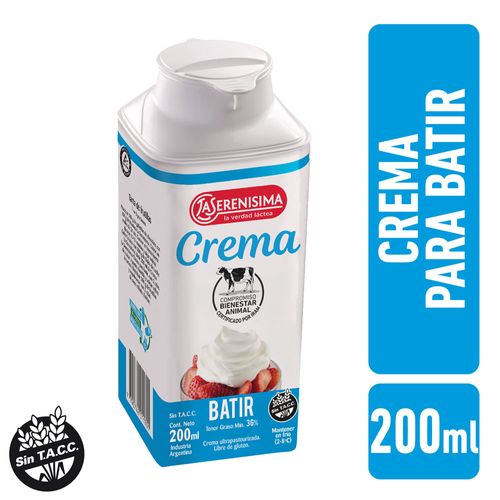 Crema para Batir La Serenísima 200 Ml.