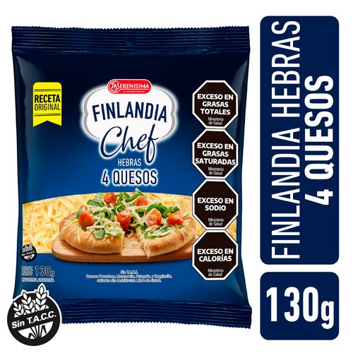 Queso Cuatro Quesos La Serenisima Finlandia Chef Hebras 130 Gr.