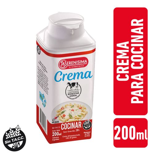 Crema Para Cocinar La Serenísima 200 Ml.