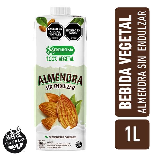 Bebida Vegetal Almendra La Serenisima Sin Endulzar 1 Lt.