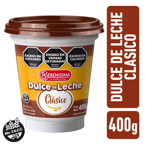 Dulce de Leche Clásico La Serenísima con calcio 400 Gr.