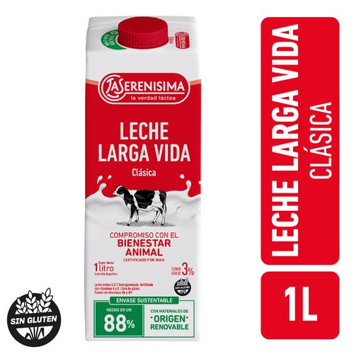 Leche Larga Vida Clásica 3% La Serenisima 1 Lt.