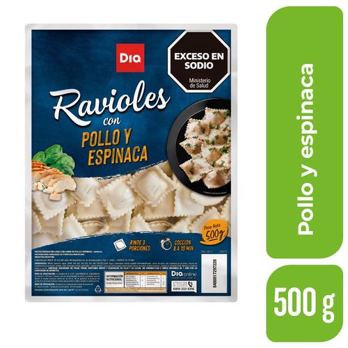 Ravioles Pollo y Espinaca Dia 500 Gr.