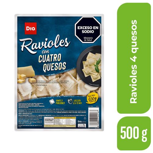 Ravioles 4 Quesos Dia 500 Gr.